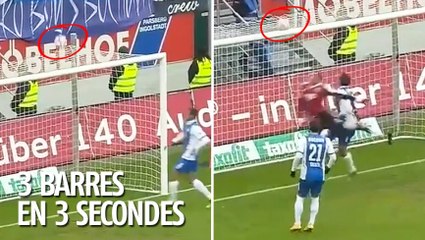 Le ballon touche la barre 3 fois en 3 secondes, la poisse des joueurs d'Ingolstadt !