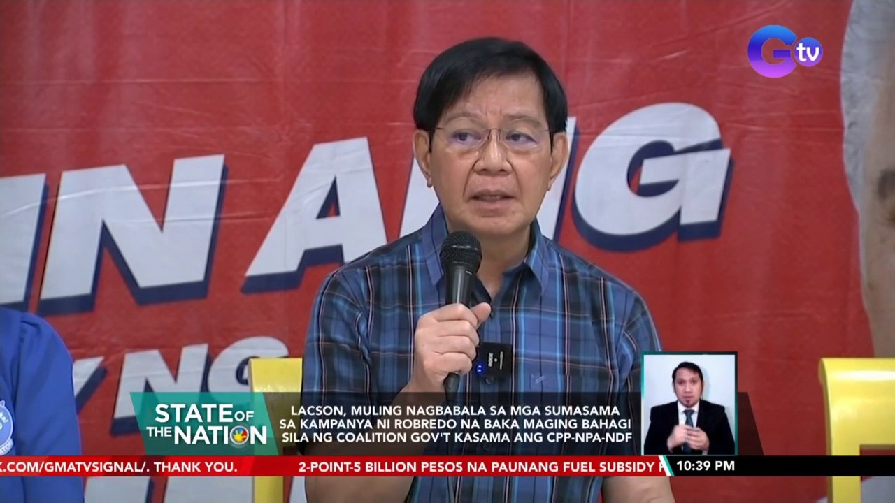 Lacson, muling nagbabala sa mga sumasama sa kampanya ni Robredo na baka maging bahagi sila ng coalition gov't kasama ang CPP-NPA-NDF | SONA