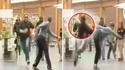 Il immobilise un voleur d'un coup de pied extrêmement violent !