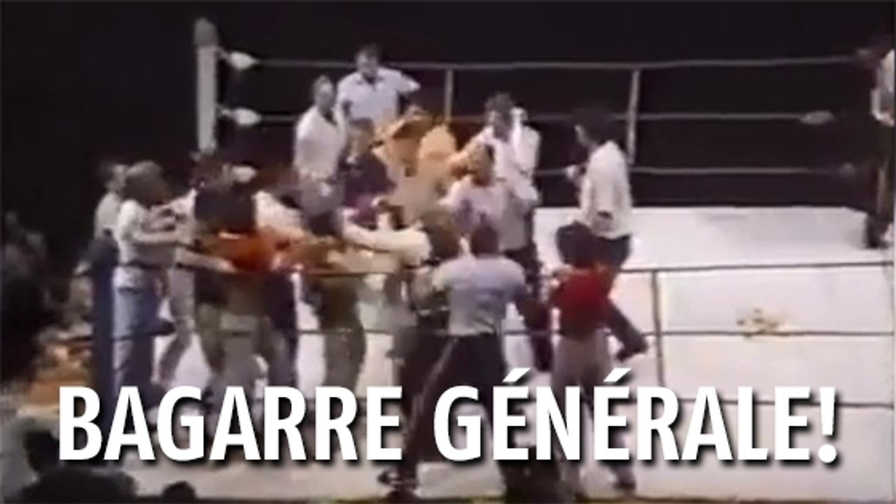 Un combat de boxe dégénère et se termine en bagarre générale !