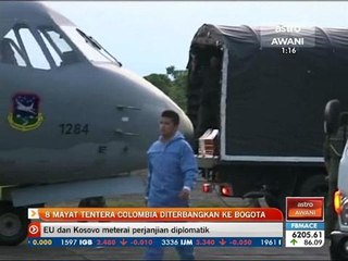 8 mayat tentera Colombia diterbangkan ke Bogota