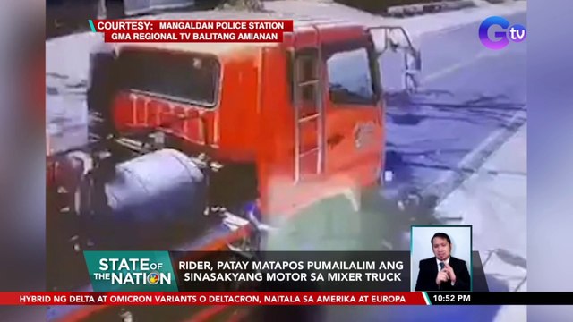 Rider, patay matapos pumailalim ang sinasakyang motor sa mixer truck | SONA