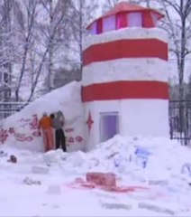 Une ville de glace construite à Moscou