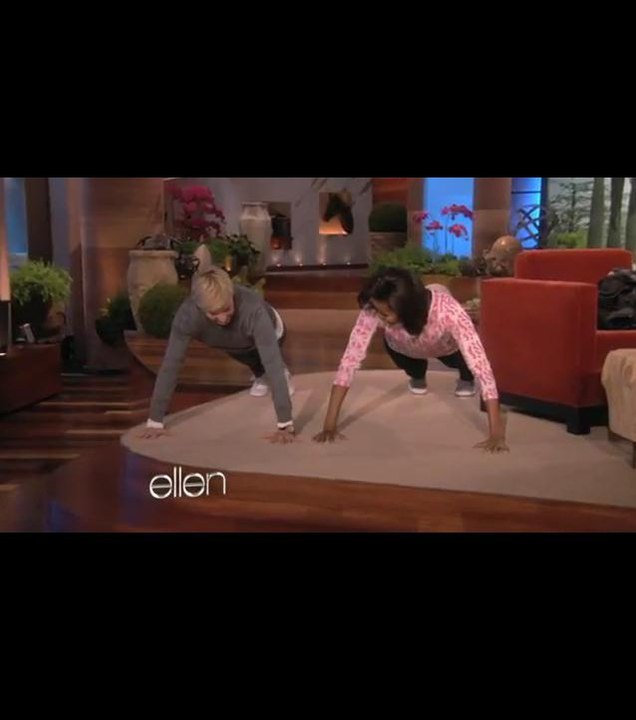 Michelle Obama et Elle DeGeneres font des pompes à la télévision