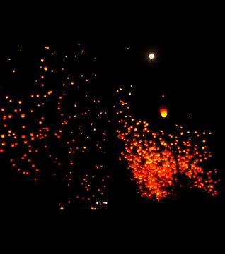 Un lâché de lampions pour le Festival des lanternes à Taïwan !