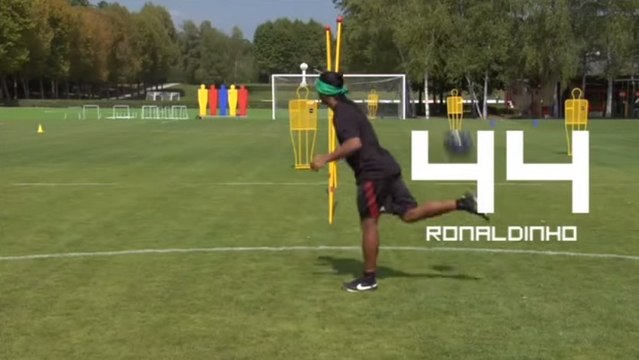 Ronaldinho enchaîne 44 jongles... les yeux bandés !
