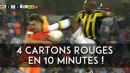 Fenerbahçe prend 4 cartons rouges en 10 minutes !