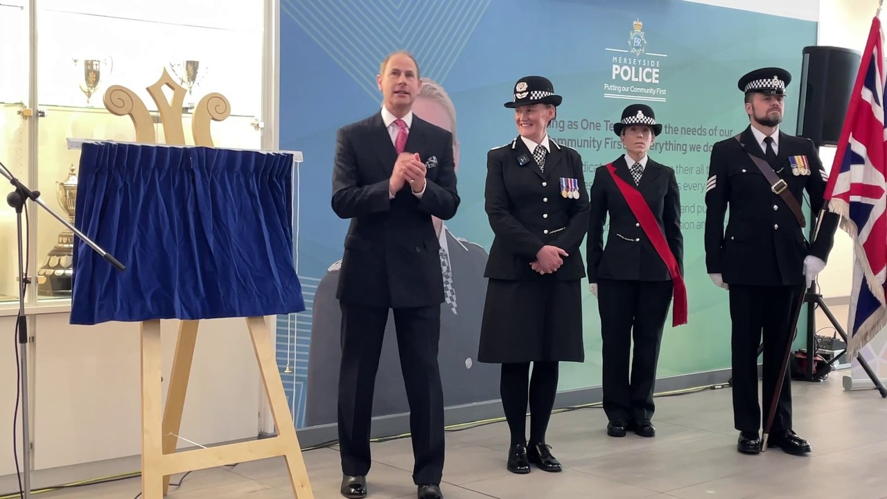HRH Prince Edward cracks jokes as he officially opens Merseyside Police HQ