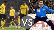 Le Borussia Dortrmund face à un gardien de handball