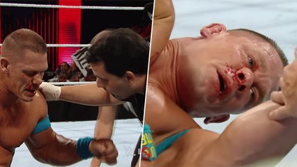 John Cena se fait casser le nez en plein combat par Seth Rollins