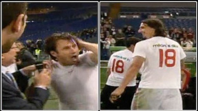 Zlatan Ibrahimovic met un coup de pied au visage à Antonio Cassano