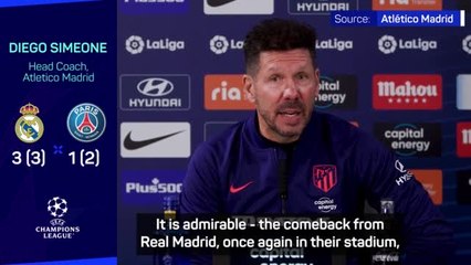 Simeone watched Real's Champions League comeback like any other 'football lover'