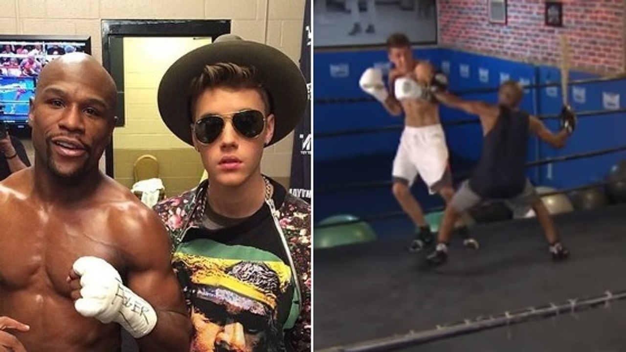 Floyd Mayweather donne des leçons de boxe à Justin Bieber