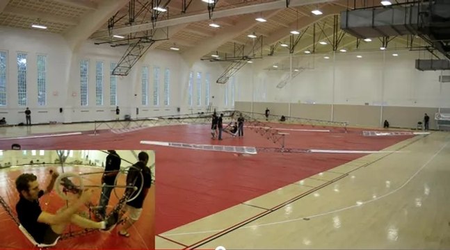 Il fait voler un hélicoptère par la force de ses bras et de ses jambes !