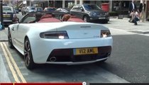 L'Aston Martin V12 Vantage Roadster surprise en pleine rue !