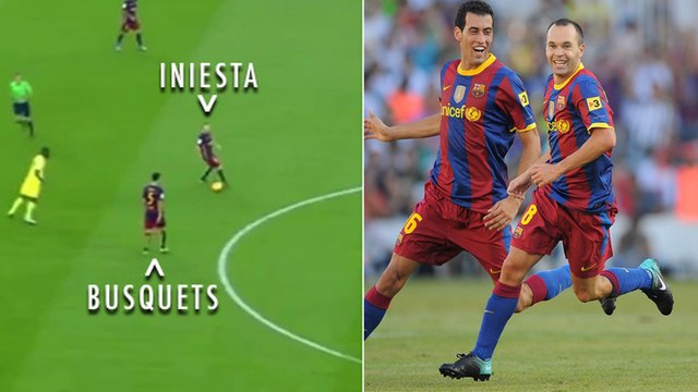 Andrés Iniesta et Sergio Busquets du FC Barcelone humilient le milieu de Villareal