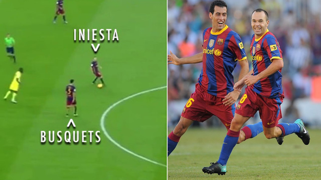 Andrés Iniesta et Sergio Busquets du FC Barcelone humilient le milieu de Villareal