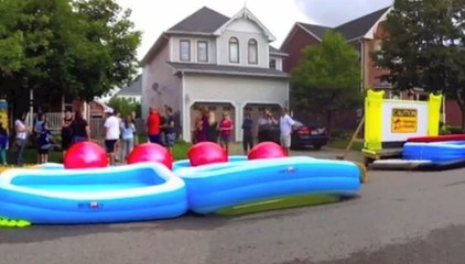 Canada : Pour ses enfants, il réalise un vrai parcours de Wipeout