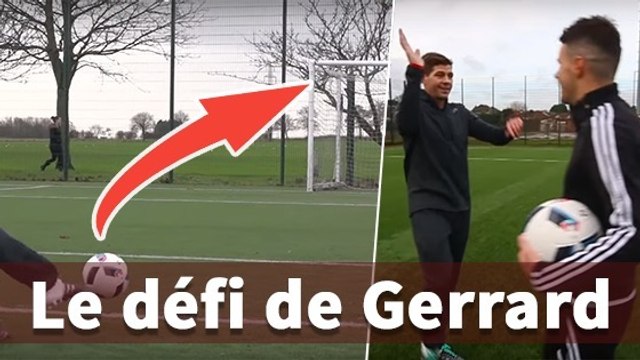 Steven Gerrard se fait plaisir avec deux freestylers lors d'une séance de frappe hallucinante
