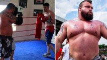 Eddie Hall le strongman affronte un boxeur pro sur un ring