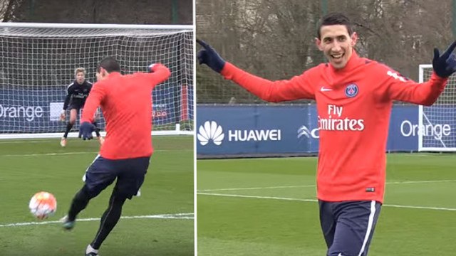 PSG : Angel Di Maria et ses coéquipiers maltraitent un jeune gardien à l'entraînement lors d'un concours de frappe