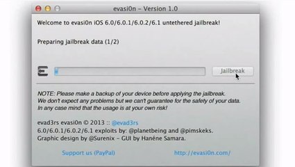 Jailbreak iOS 6.1.2 : evasi0n passe en version 1.5.1 avant l'arrivée de l'iOS 6.1.3