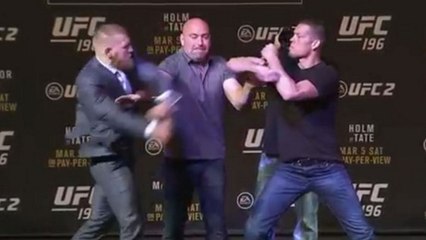 Conor McGregor et Nate Diaz se battent en conférence de presse