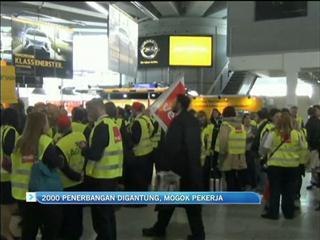 2000 penerbangan digantung, mogok pekerja