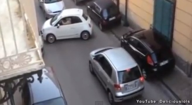 Il tente de faire un créneau et sème la pagaille !