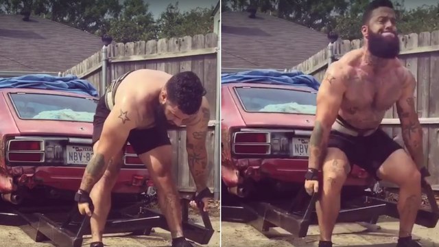 Cette machine réalise ses deadlifts... avec une voiture !