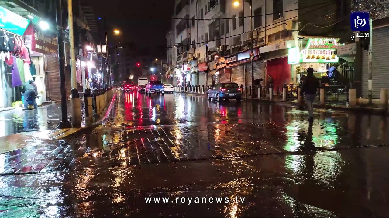 الأمطار في العاصمة عمان مساء الخميس