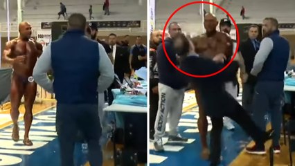 Furieux d'avoir perdu, un bodybuilder agresse violemment un juge !