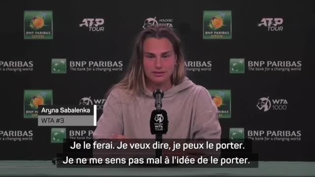 Guerre en Ukraine - Sabalenka : Je serais à l'aise si je devais porter le ruban jaune et bleu
