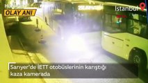 Sarıyer'de İETT otobüslerinin karıştığı  kaza kamerada