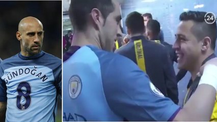 La réaction mythique d'Alexis Sanchez quand il découvre le maillot en hommage à Gündogan