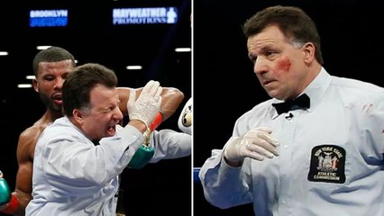 Un arbitre prend un énorme crochet lors du combat entre DeGale et Jack !