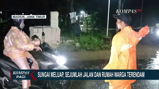 Sungai Meluap, Jalur Penghubung Dua Wilayah di Kabupaten Madiun Direndam Banjir