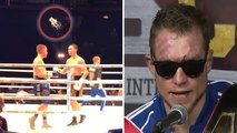 Un boxeur prend un seau à glace en pleine tête à cause d'une bagarre dans le public