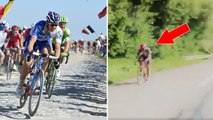 Andrea Guardini abandonne lors de Paris-Roubaix et tente de rallier l'arrivée par l'autoroute pour aller plus vite