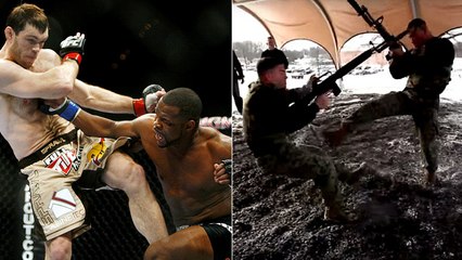 Des combattants de l'UFC relèvent le défi de Marines en full contact