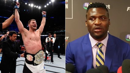 Video herunterladen: Francis Ngannou, le combattant UFC, envoie des piques à Stipe Miocic pour un combat pour le titre