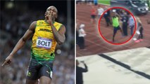 Usain Bolt s'essaie au saut en longueur !