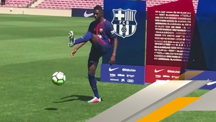 Le geste technique complètement raté de Dembélé lors de sa présentation