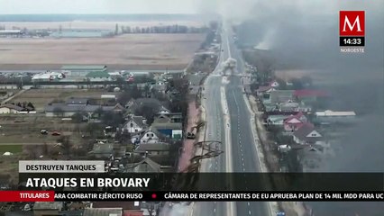 Vídeo muestra destrucción de tanque en Brovary, Ucrania