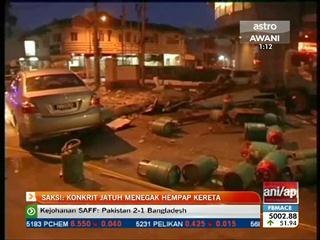 Saksi: Konkrit jatuh menegak hempap kereta
