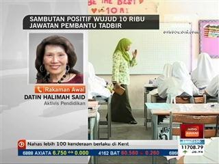 Sambutan positif wujud 10 ribu jawatan pembantu tadbir
