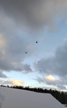 Russian Military Helicopters Flying towards Ukraine's border