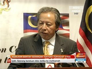 Kerajaan bantah serangan tentera terhadap Syria