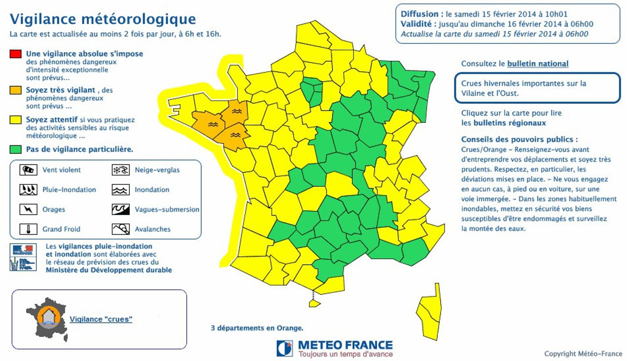 Alerte Météo : Trois départements bretons en vi...