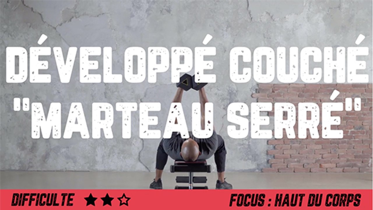 Exercice musculation : comment faire le développé couché "marteau serré"
